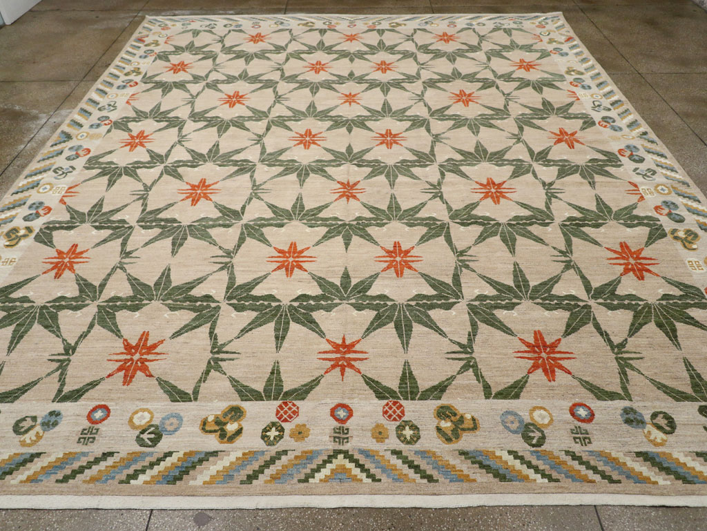 Modern East Turkestan Khotan Large Room Size Carpet, No.33404 - Staging
