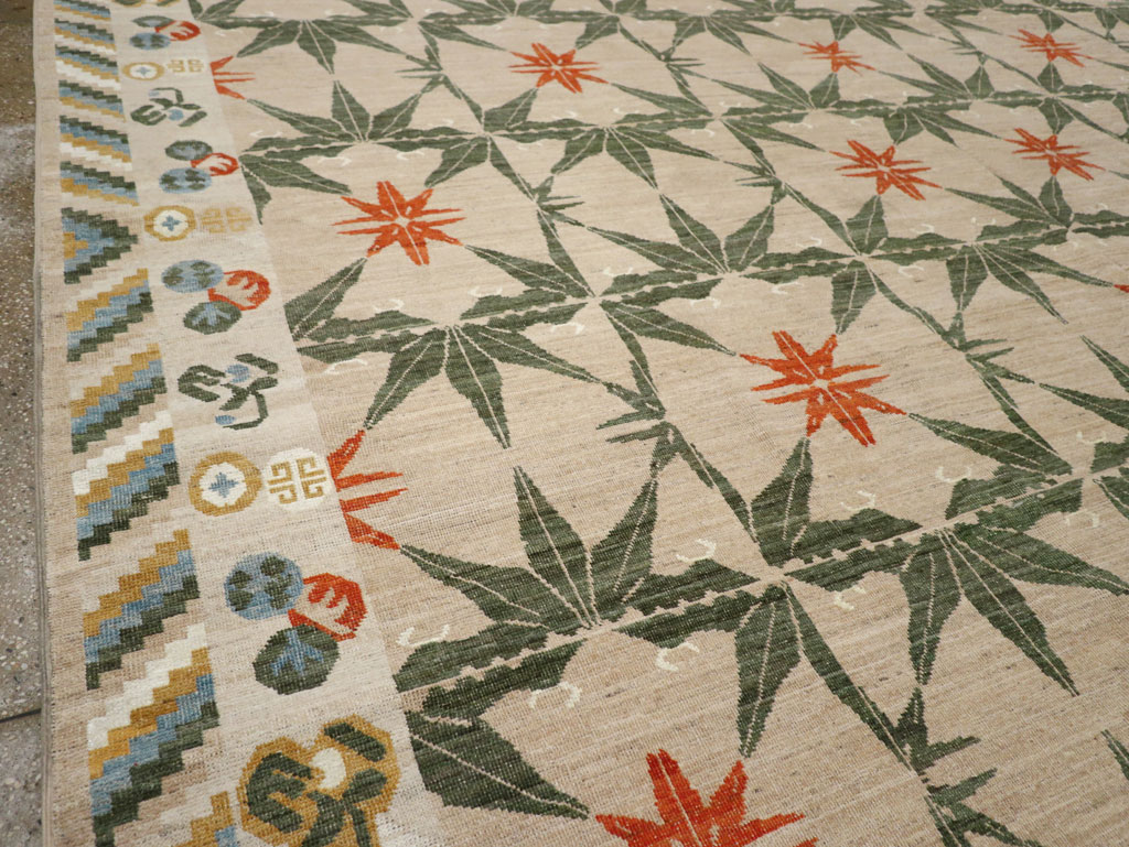 Modern East Turkestan Khotan Large Room Size Carpet, No.33404 - Staging