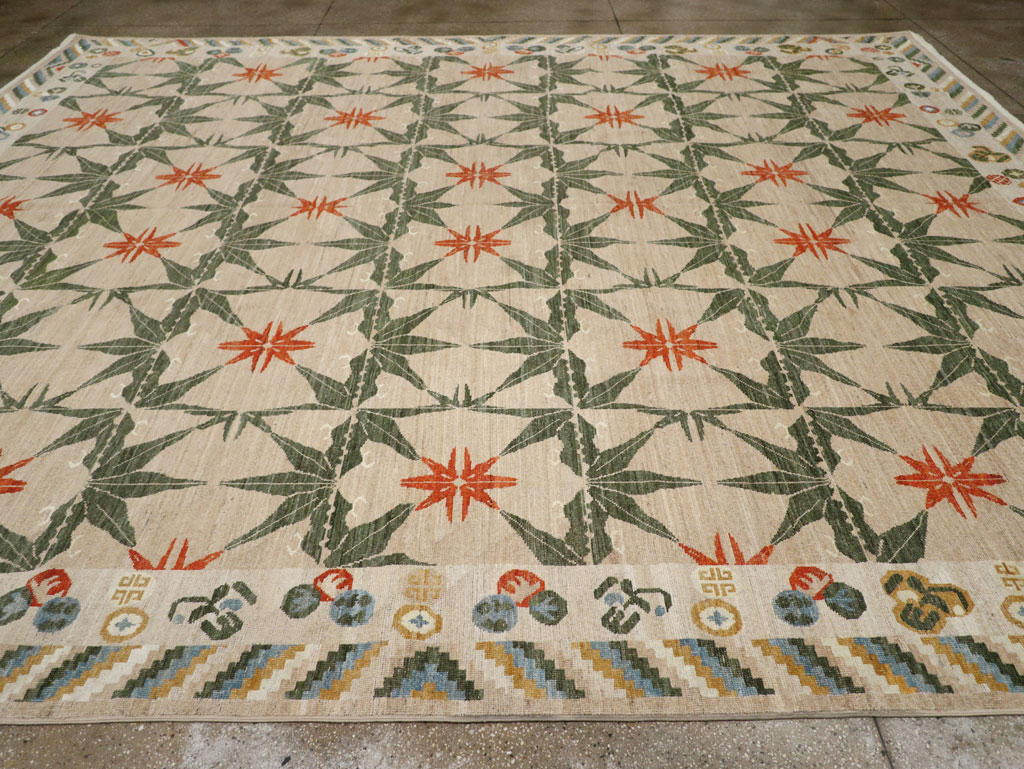 Modern East Turkestan Khotan Large Room Size Carpet, No.33404 - Staging