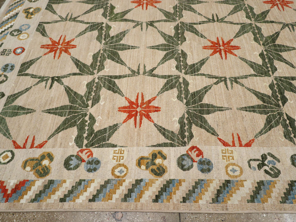 Modern East Turkestan Khotan Large Room Size Carpet, No.33404 - Staging