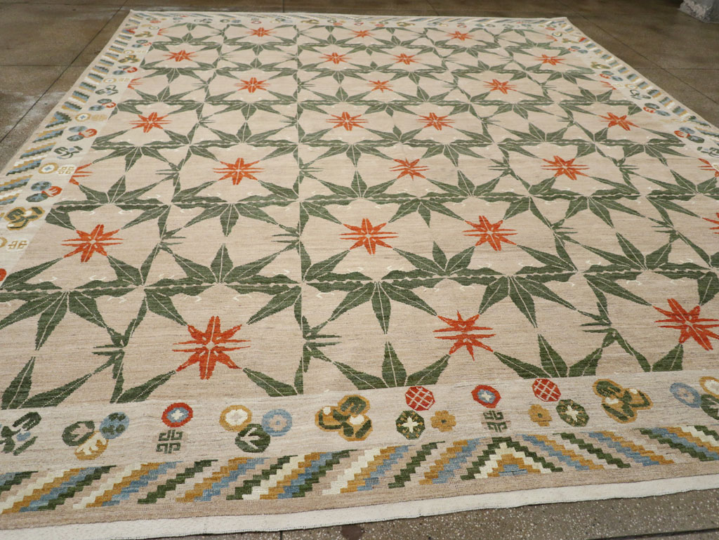 Modern East Turkestan Khotan Large Room Size Carpet, No.33404 - Staging