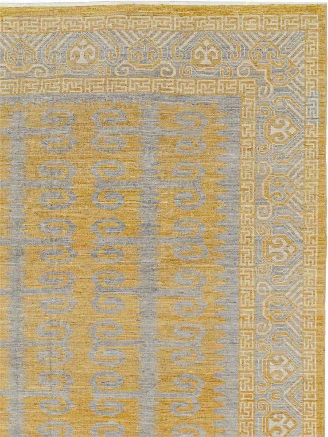 Modern East Turkestan Khotan Room Size Carpet, No.33406 - Staging