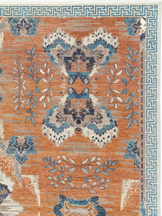 Modern East Turkestan Khotan Large Room Size Carpet, No.33407 - Staging