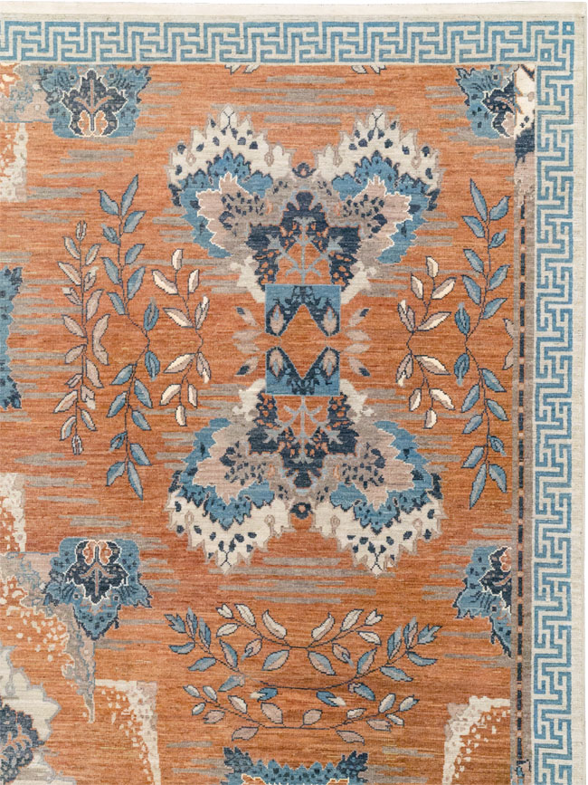 Modern East Turkestan Khotan Large Room Size Carpet, No.33407 - Staging