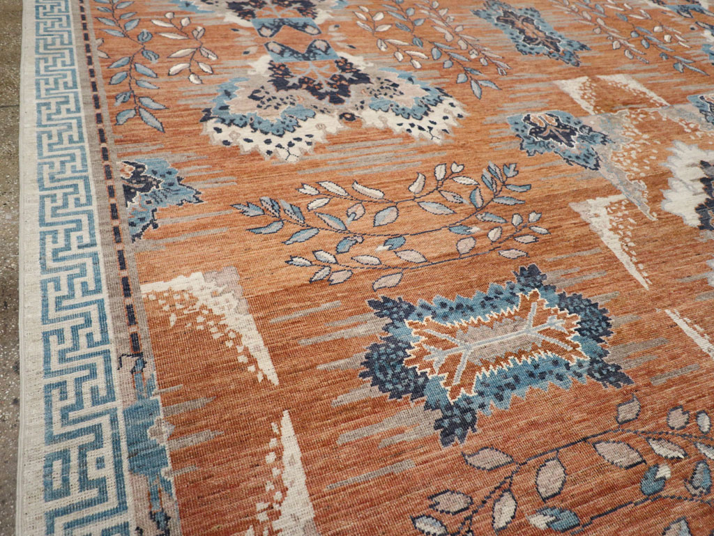 Modern East Turkestan Khotan Large Room Size Carpet, No.33407 - Staging