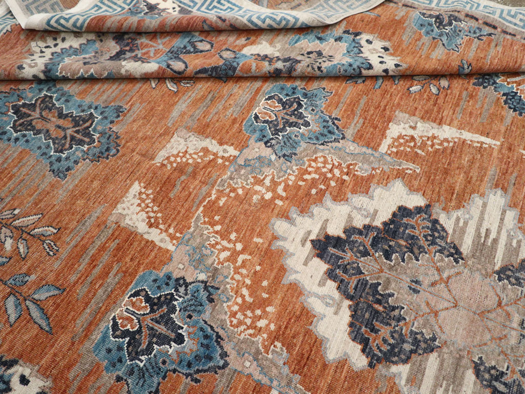 Modern East Turkestan Khotan Large Room Size Carpet, No.33407 - Staging