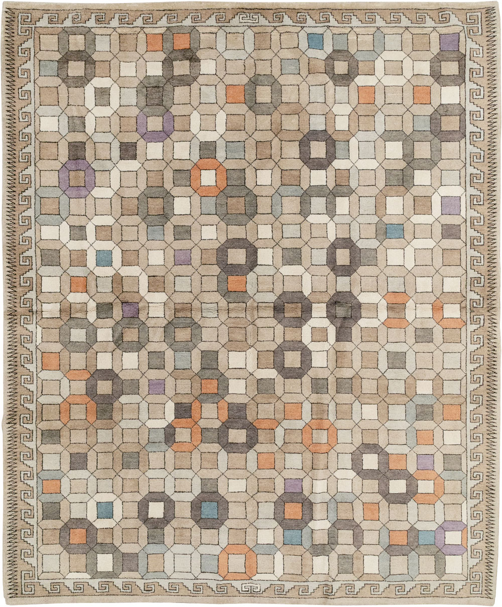 Modern East Turkestan Mongolian Room Size Carpet, No.33408 - Staging