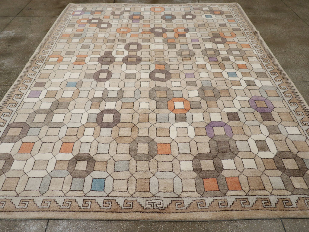 Modern East Turkestan Mongolian Room Size Carpet, No.33408 - Staging