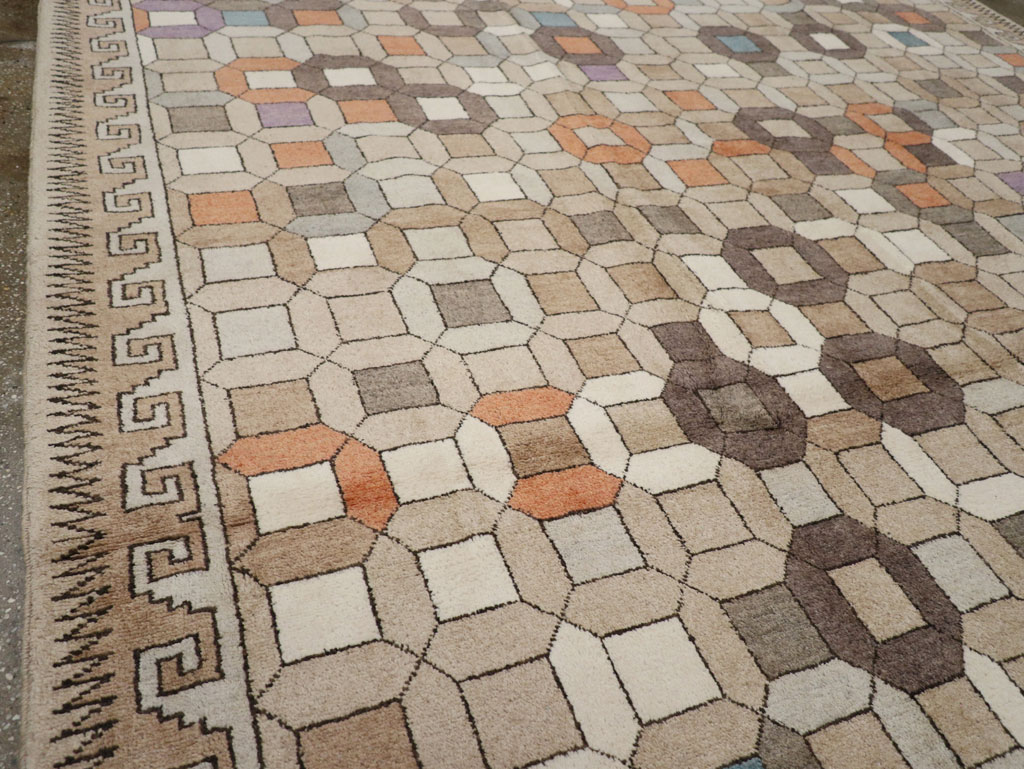 Modern East Turkestan Mongolian Room Size Carpet, No.33408 - Staging