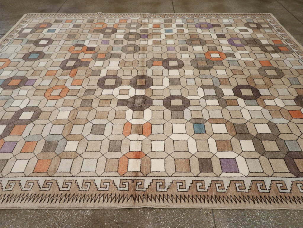 Modern East Turkestan Mongolian Room Size Carpet, No.33408 - Staging