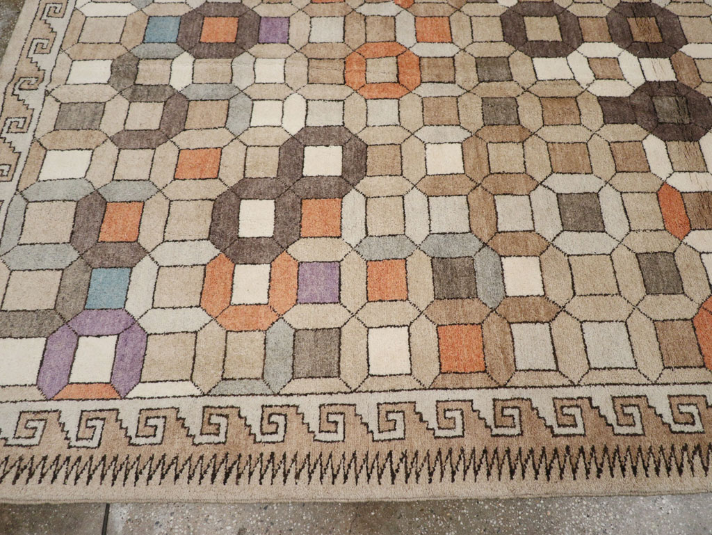 Modern East Turkestan Mongolian Room Size Carpet, No.33408 - Staging