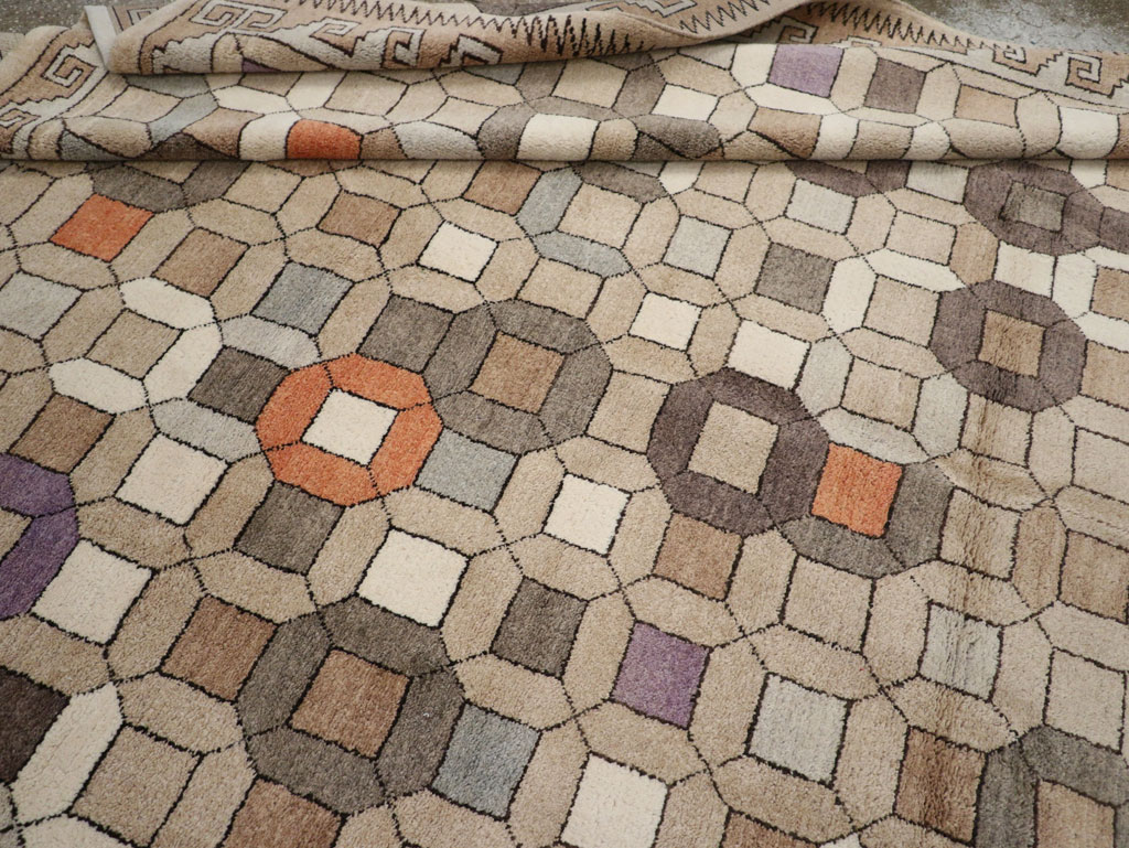 Modern East Turkestan Mongolian Room Size Carpet, No.33408 - Staging