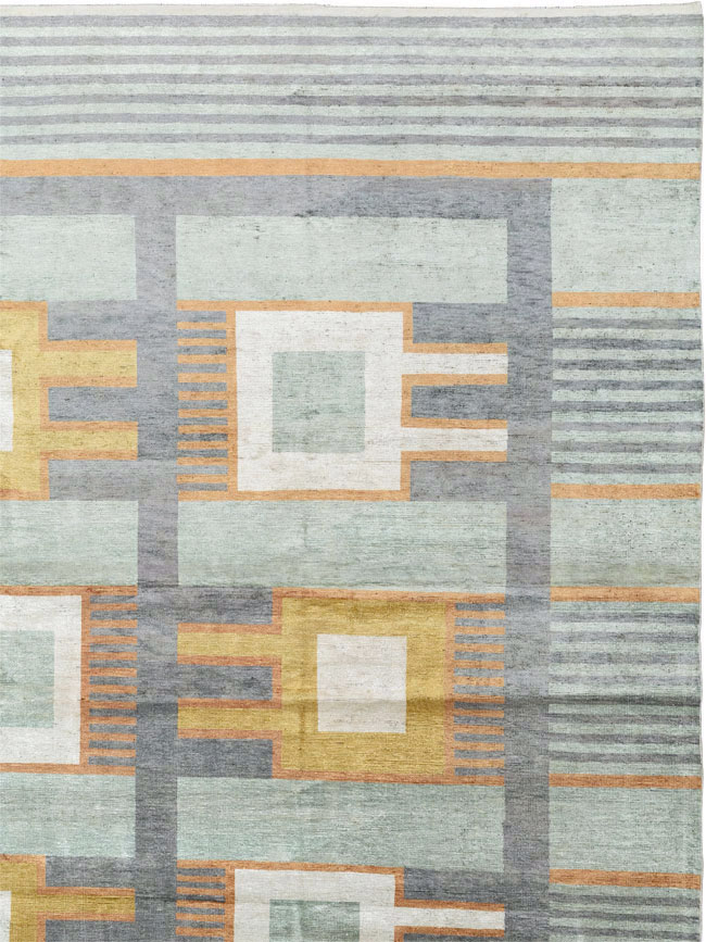 Modern East Turkestan Silk Large Room Size Carpet, No.33410 - Staging