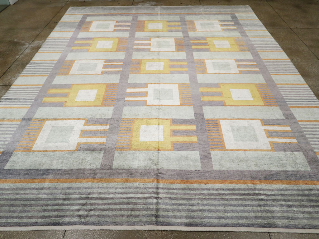 Modern East Turkestan Silk Large Room Size Carpet, No.33410 - Staging