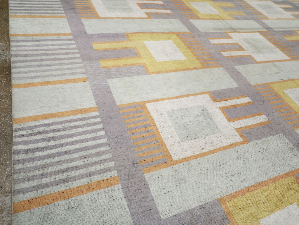 Modern East Turkestan Silk Large Room Size Carpet, No.33410 - Staging