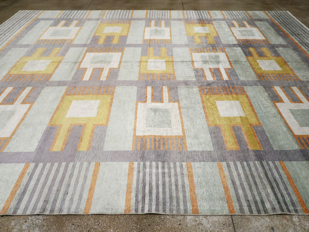 Modern East Turkestan Silk Large Room Size Carpet, No.33410 - Staging