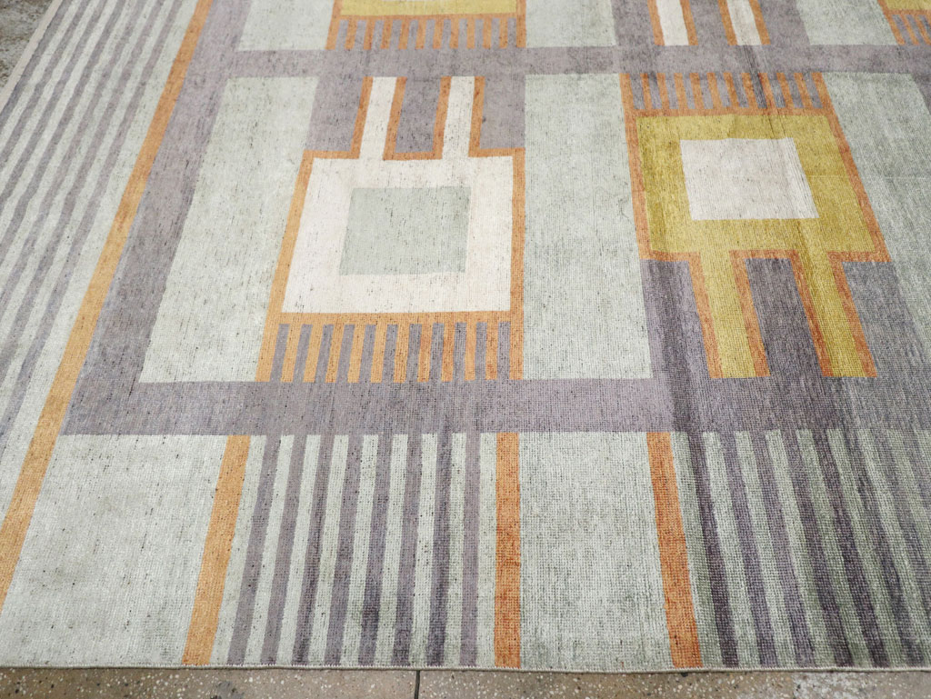 Modern East Turkestan Silk Large Room Size Carpet, No.33410 - Staging