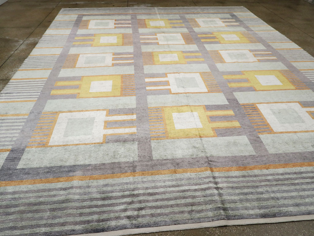 Modern East Turkestan Silk Large Room Size Carpet, No.33410 - Staging