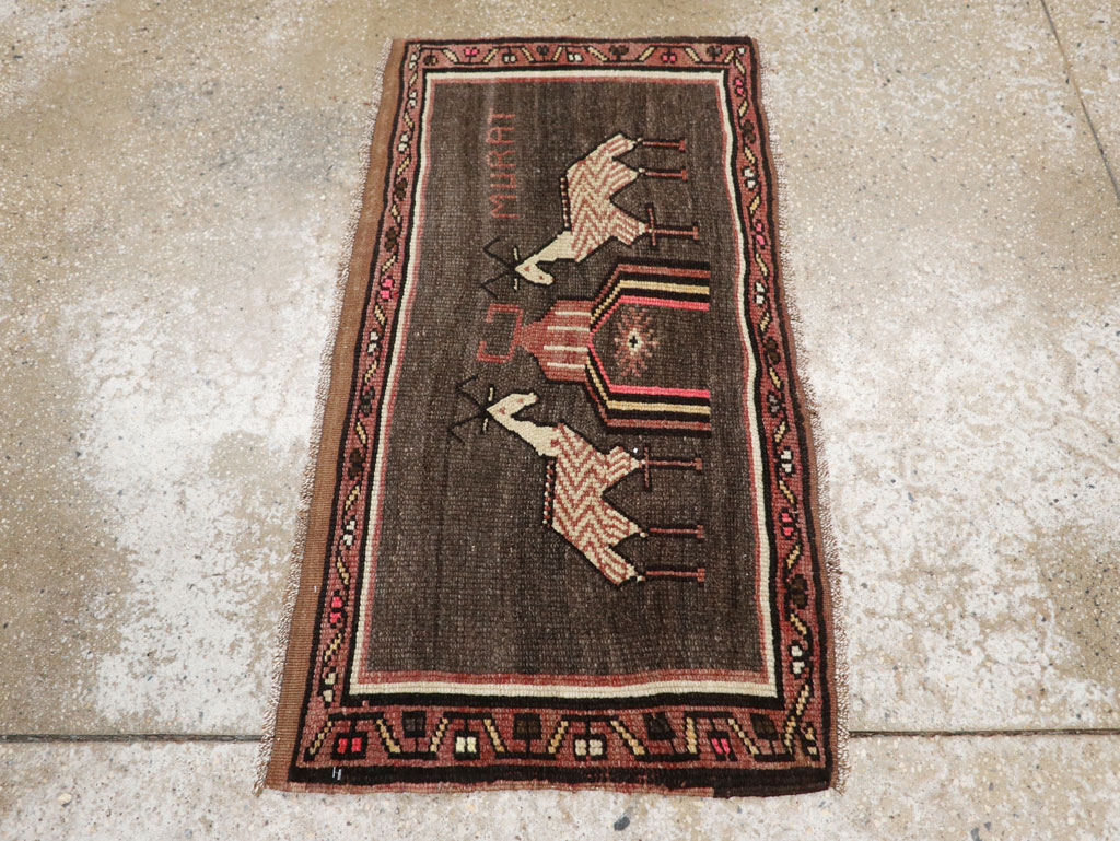 Vintage Turkish Anatolian Pictorial Rug (Pair: 1 of 2), No.33429 - Staging