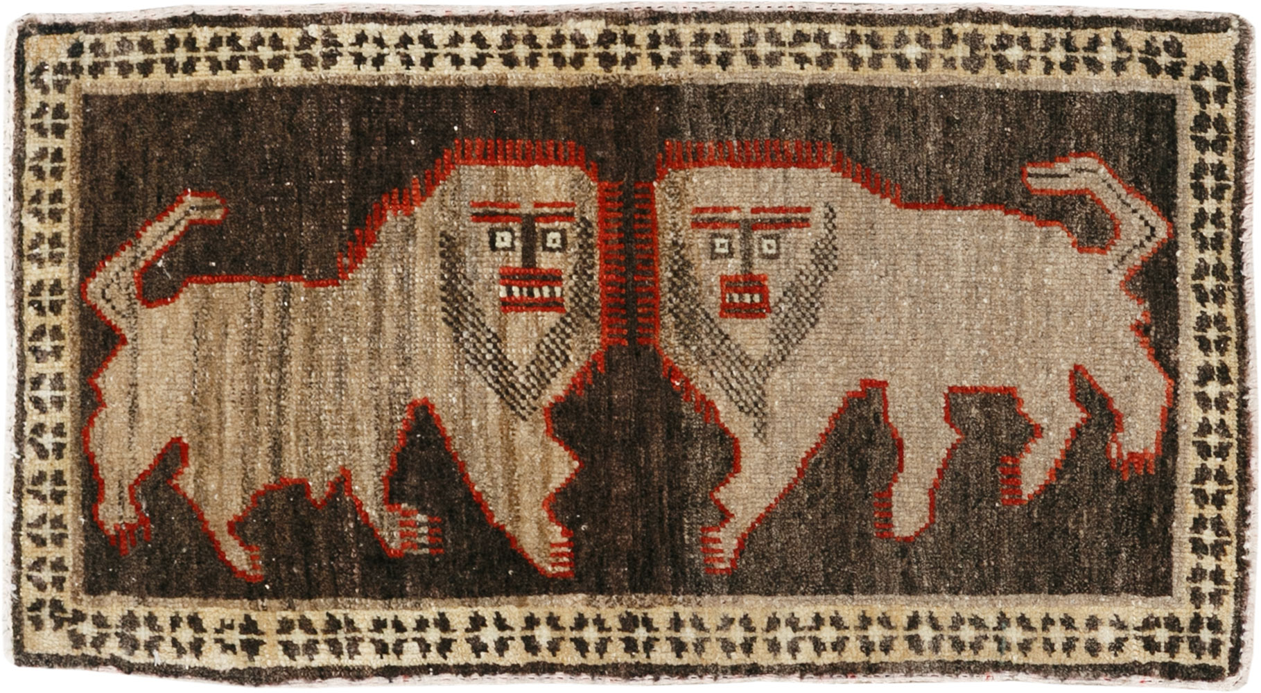 Vintage Turkish Anatolian Pictorial Rug (Pair: 1 of 2), No.33430 - Staging