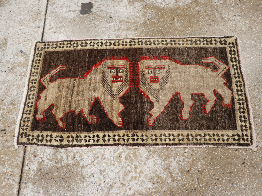 Vintage Turkish Anatolian Pictorial Rug (Pair: 1 of 2), No.33430 - Staging