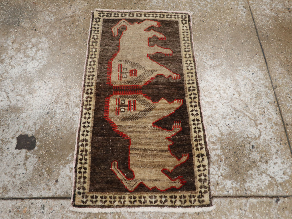 Vintage Turkish Anatolian Pictorial Rug (Pair: 1 of 2), No.33430 - Staging