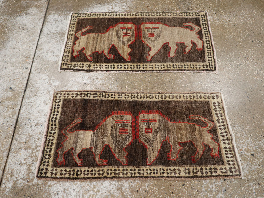 Vintage Turkish Anatolian Pictorial Rug (Pair: 1 of 2), No.33430 - Staging