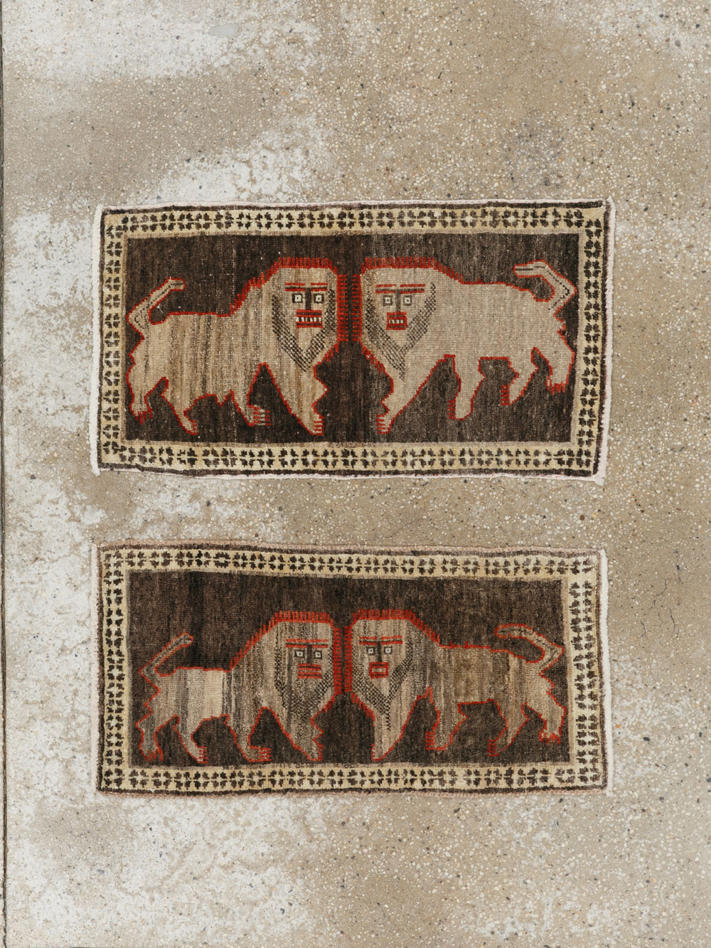 Vintage Turkish Anatolian Pictorial Rug (Pair: 1 of 2), No.33430 - Staging