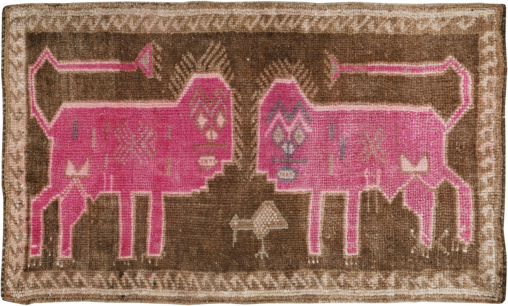 Vintage Turkish Anatolian Pictorial Rug, No.33431 - Staging