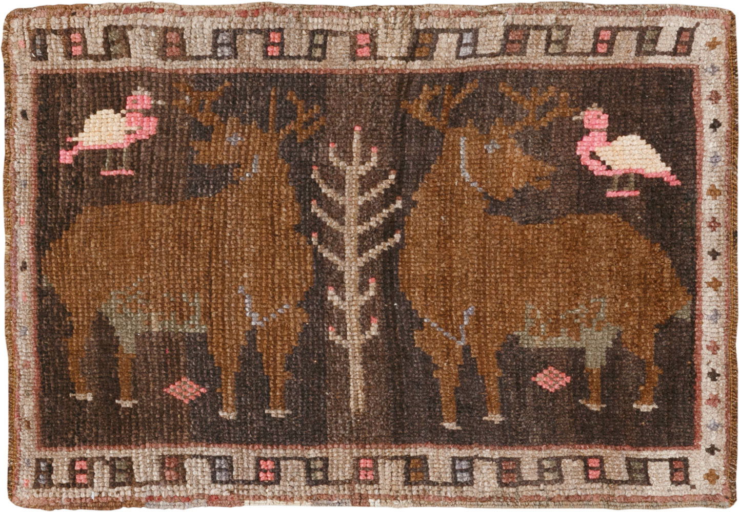 Vintage Turkish Anatolian Pictorial Rug, No.33433 - Staging