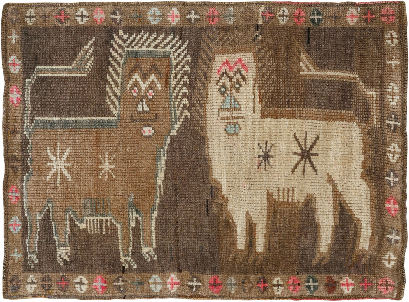 Vintage Turkish Anatolian Pictorial Rug, No.33434 - Staging