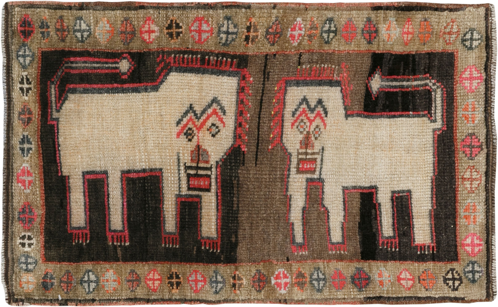 Vintage Turkish Anatolian Pictorial Rug, No.33435 - Staging