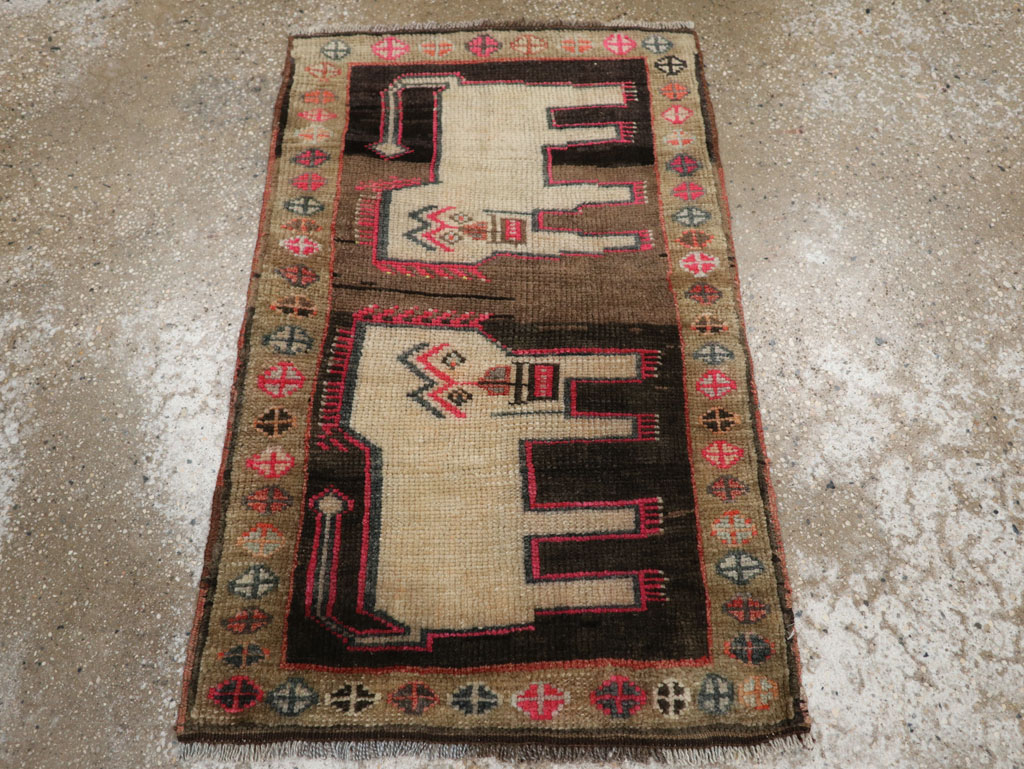 Vintage Turkish Anatolian Pictorial Rug, No.33435 - Staging