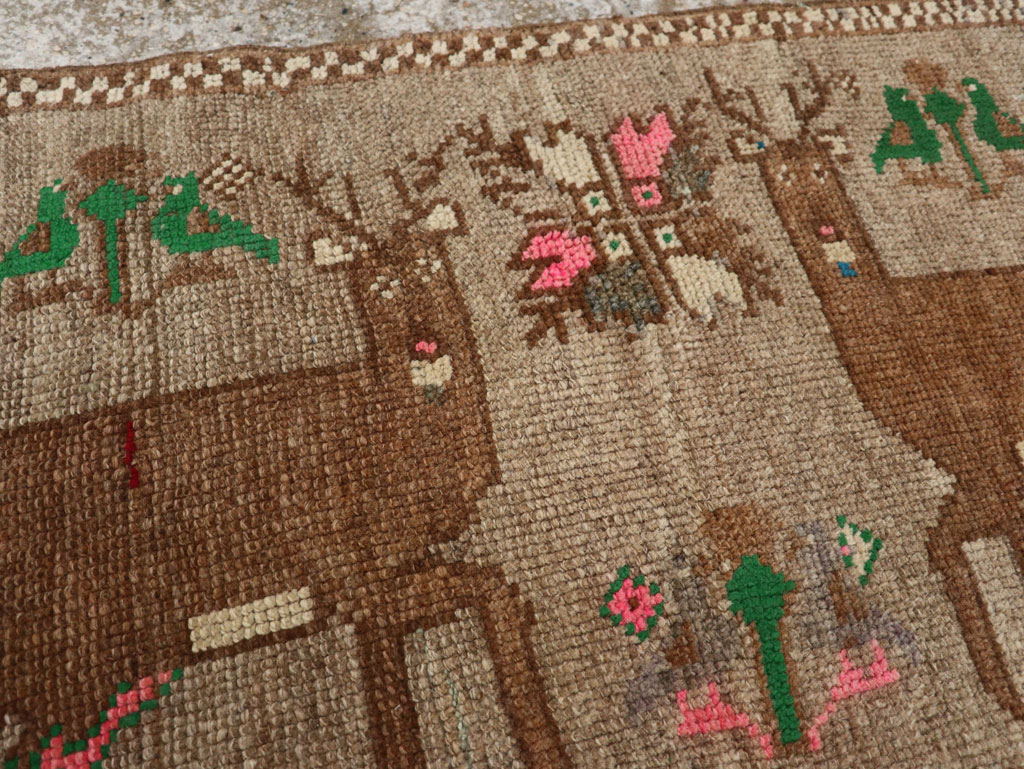 Vintage Turkish Anatolian Pictorial Rug (Pair: 2 of 2), No.33437 - Staging