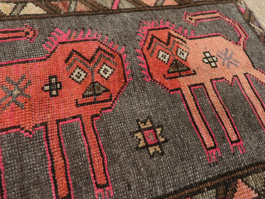 Vintage Turkish Anatolian Pictorial Rug, No.33440 - Staging