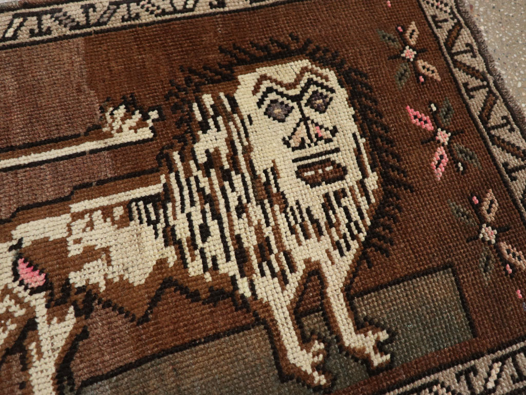 Vintage Turkish Anatolian Pictorial Rug (Pair: 1 of 2), No.33441 - Staging