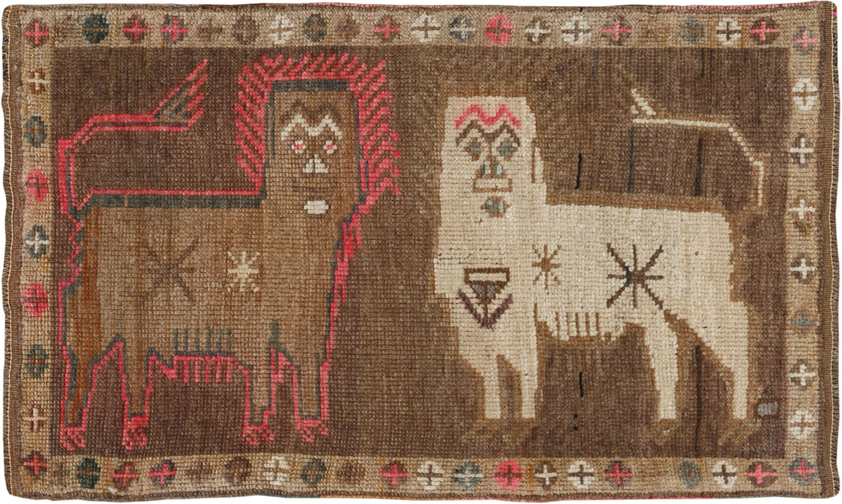 Vintage Turkish Anatolian Pictorial Rug, No.33442 - Staging