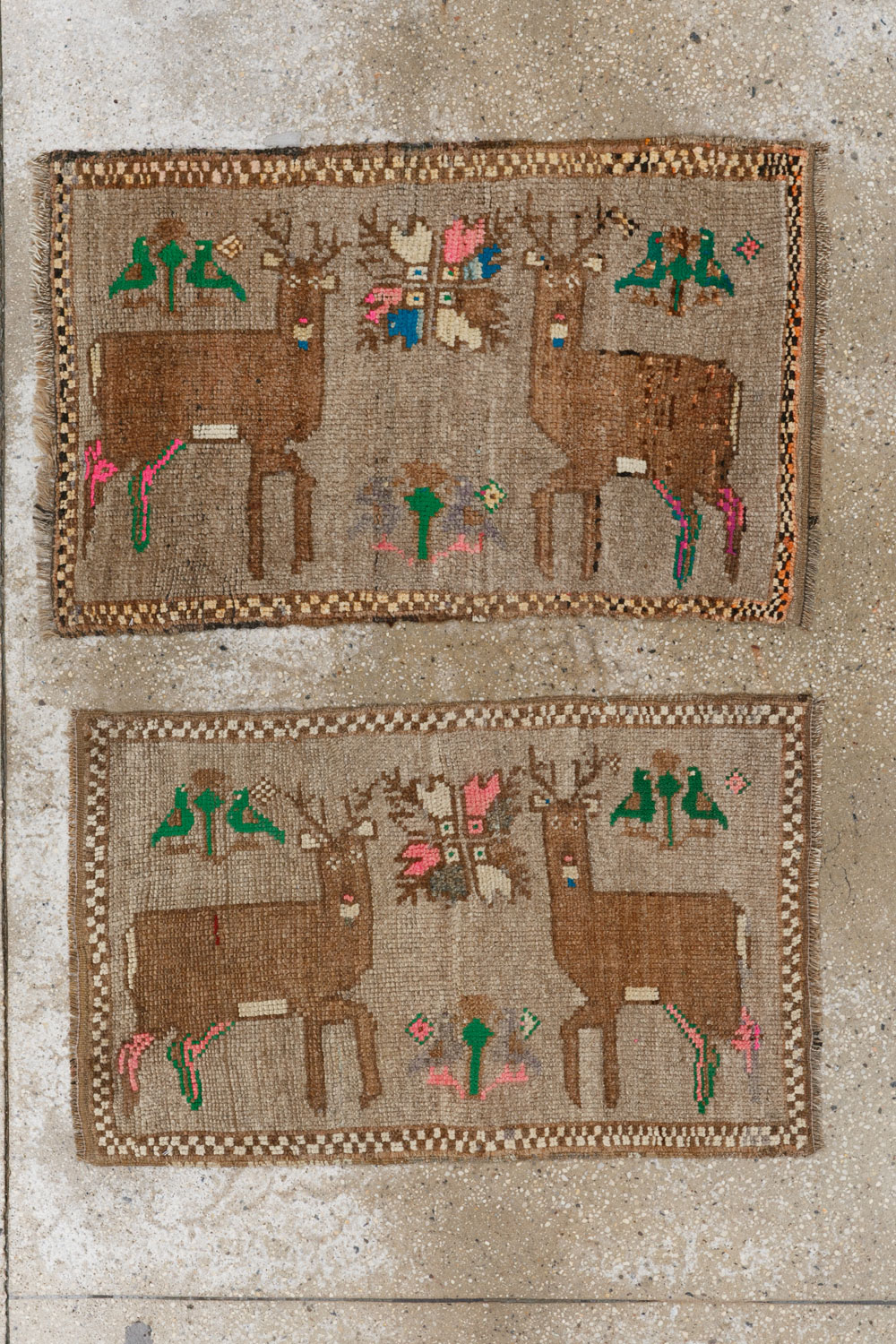Vintage Turkish Anatolian Pictorial Rug (Pair: 1 of 2), No.33444 - Staging