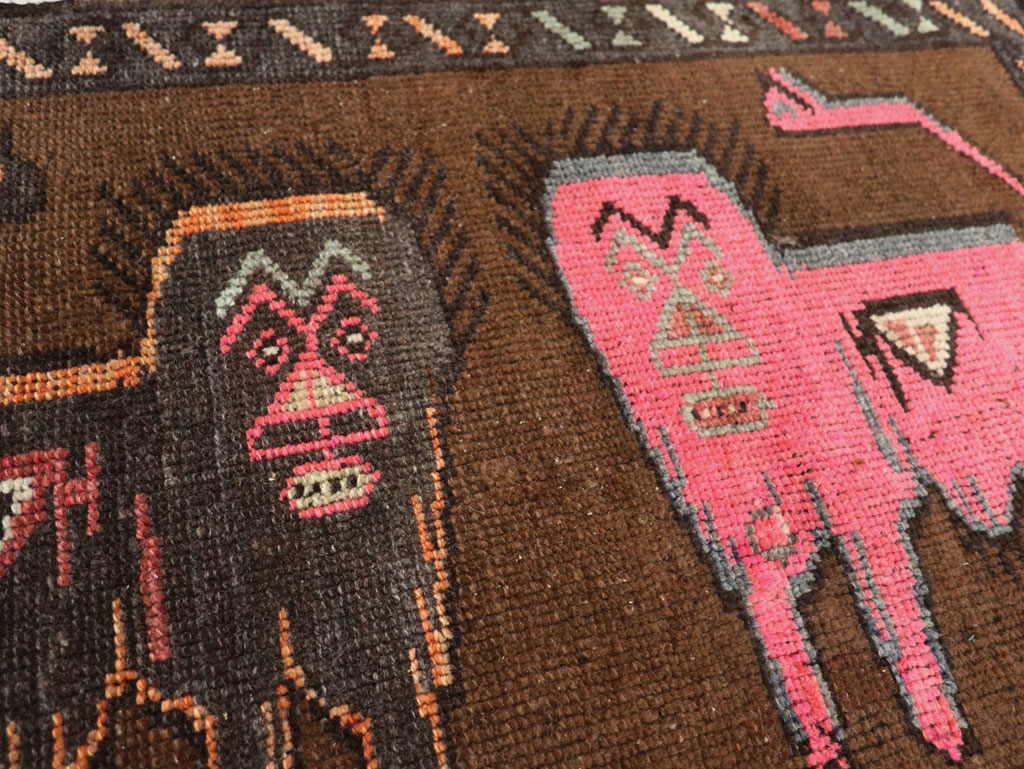 Vintage Turkish Anatolian Pictorial Rug, No.33446 - Staging