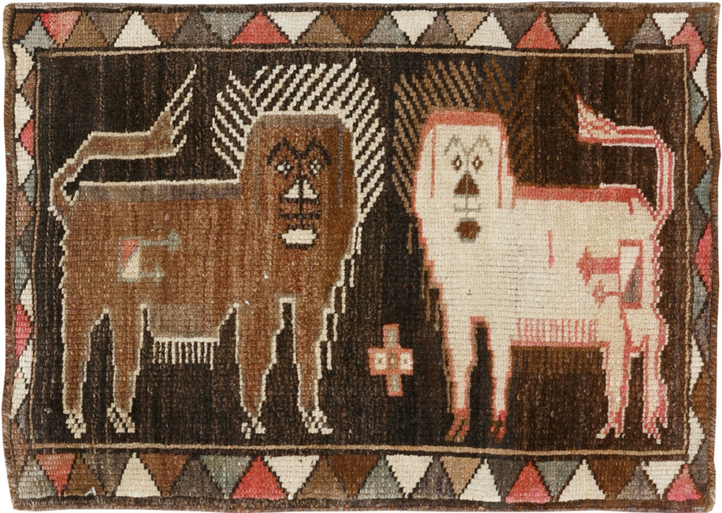 Vintage Turkish Anatolian Pictorial Rug, No.33447 - Staging