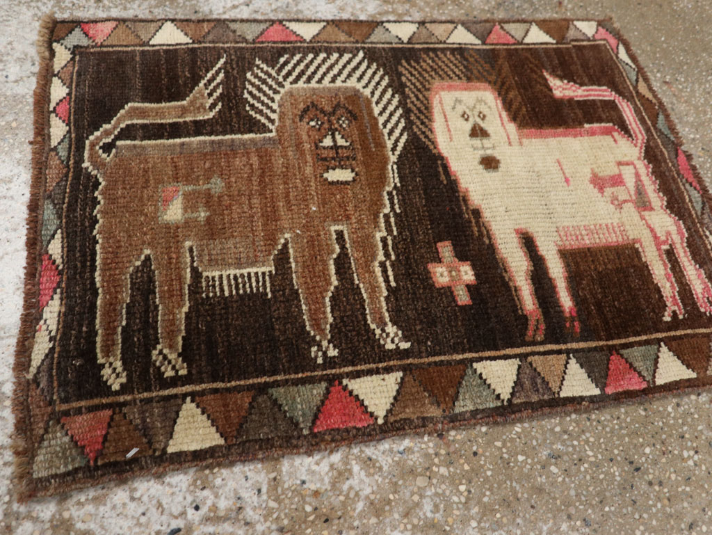 Vintage Turkish Anatolian Pictorial Rug, No.33447 - Staging