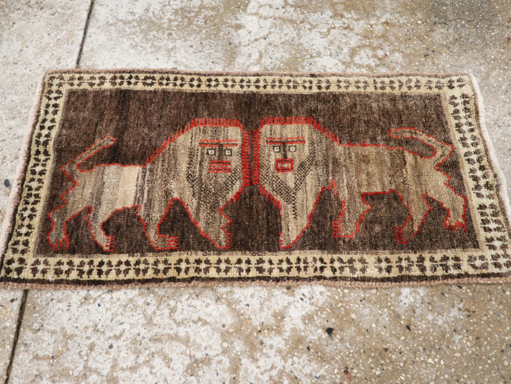 Vintage Turkish Anatolian Pictorial Rug (Pair: 2 of 2), No.33448 - Staging