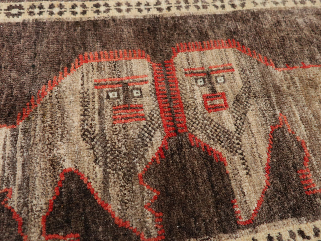 Vintage Turkish Anatolian Pictorial Rug (Pair: 2 of 2), No.33448 - Staging