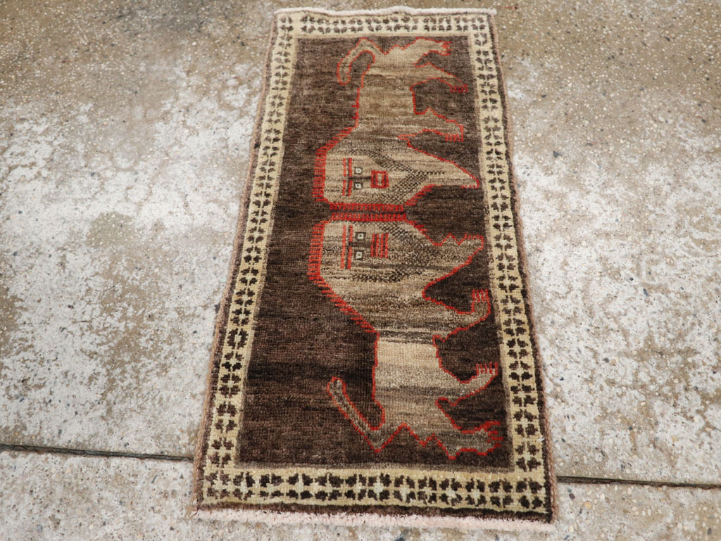 Vintage Turkish Anatolian Pictorial Rug (Pair: 2 of 2), No.33448 - Staging