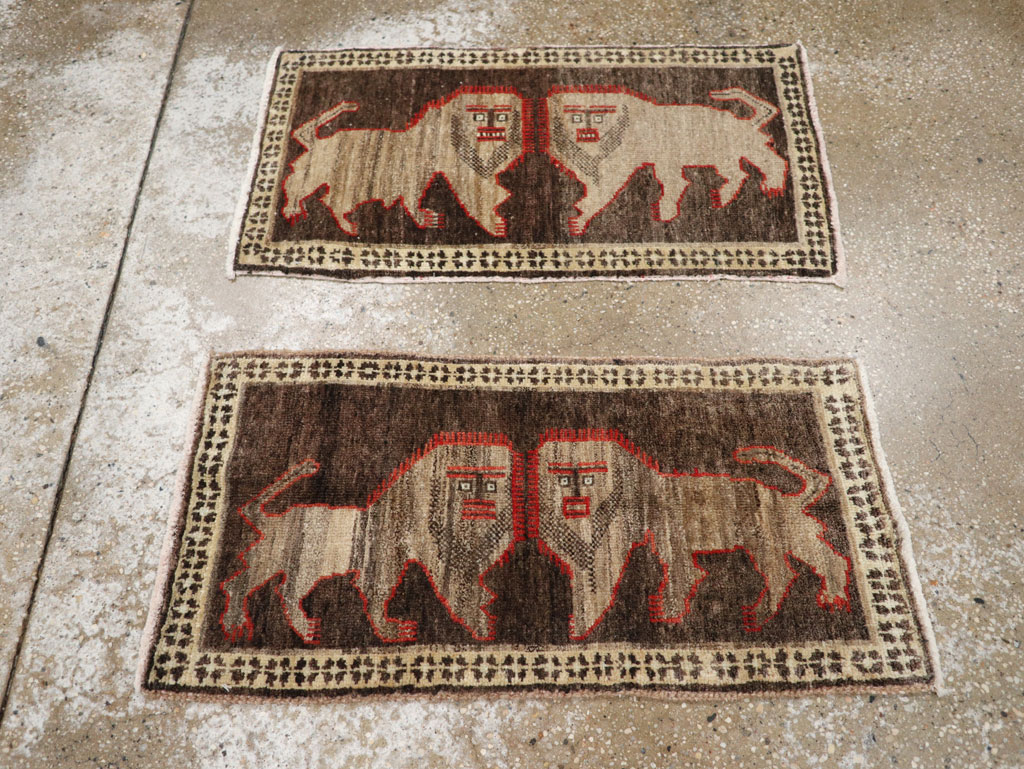 Vintage Turkish Anatolian Pictorial Rug (Pair: 2 of 2), No.33448 - Staging