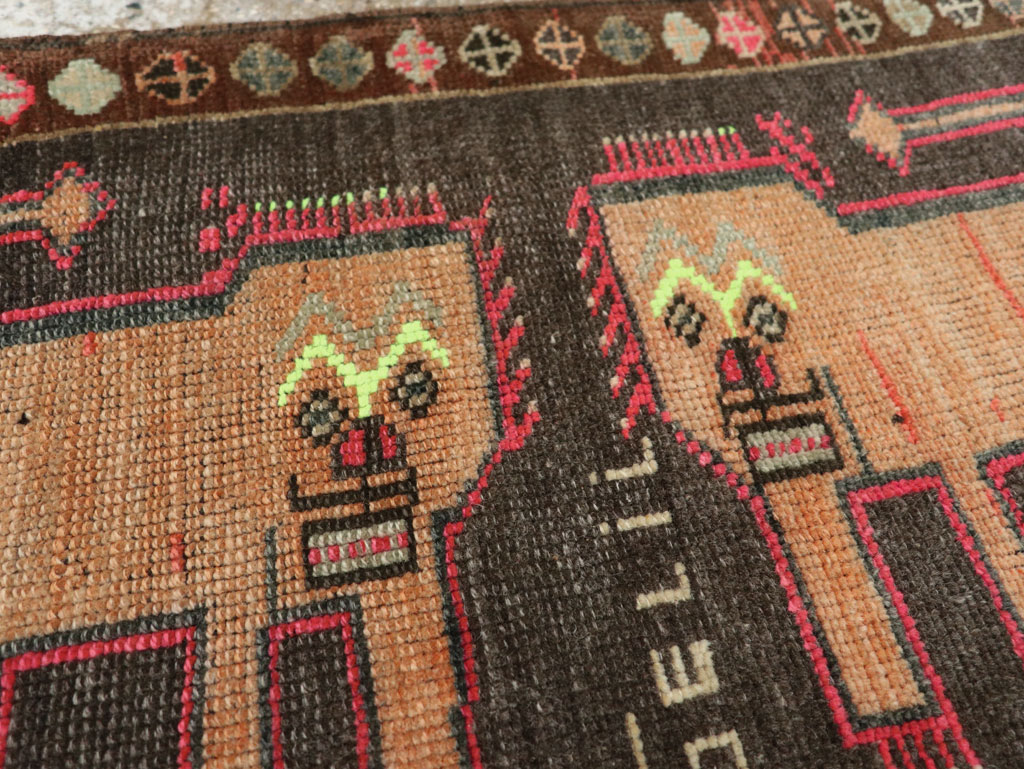 Vintage Turkish Anatolian Pictorial Rug, No.33449 - Staging