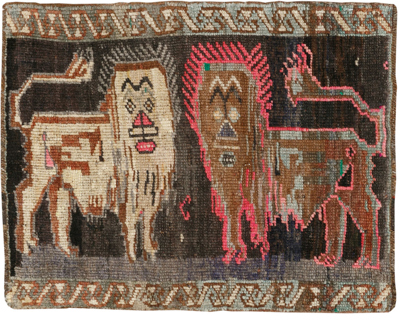 Vintage Turkish Anatolian Pictorial Rug, No.33452 - Staging