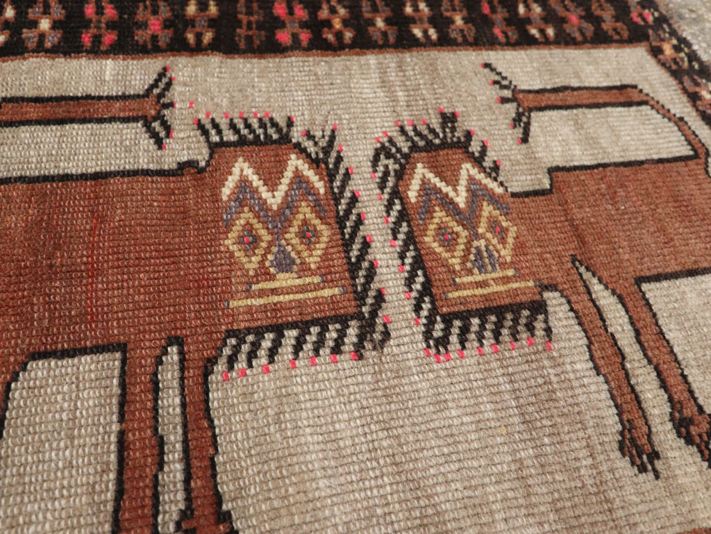 Vintage Turkish Anatolian Pictorial Rug, No.33453 - Staging