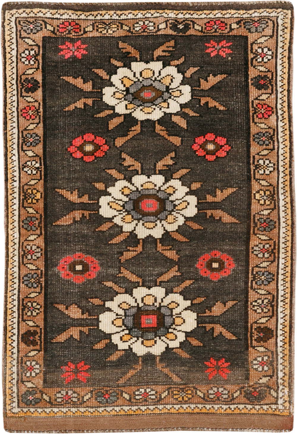 Vintage Turkish Anatolian Throw Rug  (Pair: 2 of 2), No.33455 - Staging