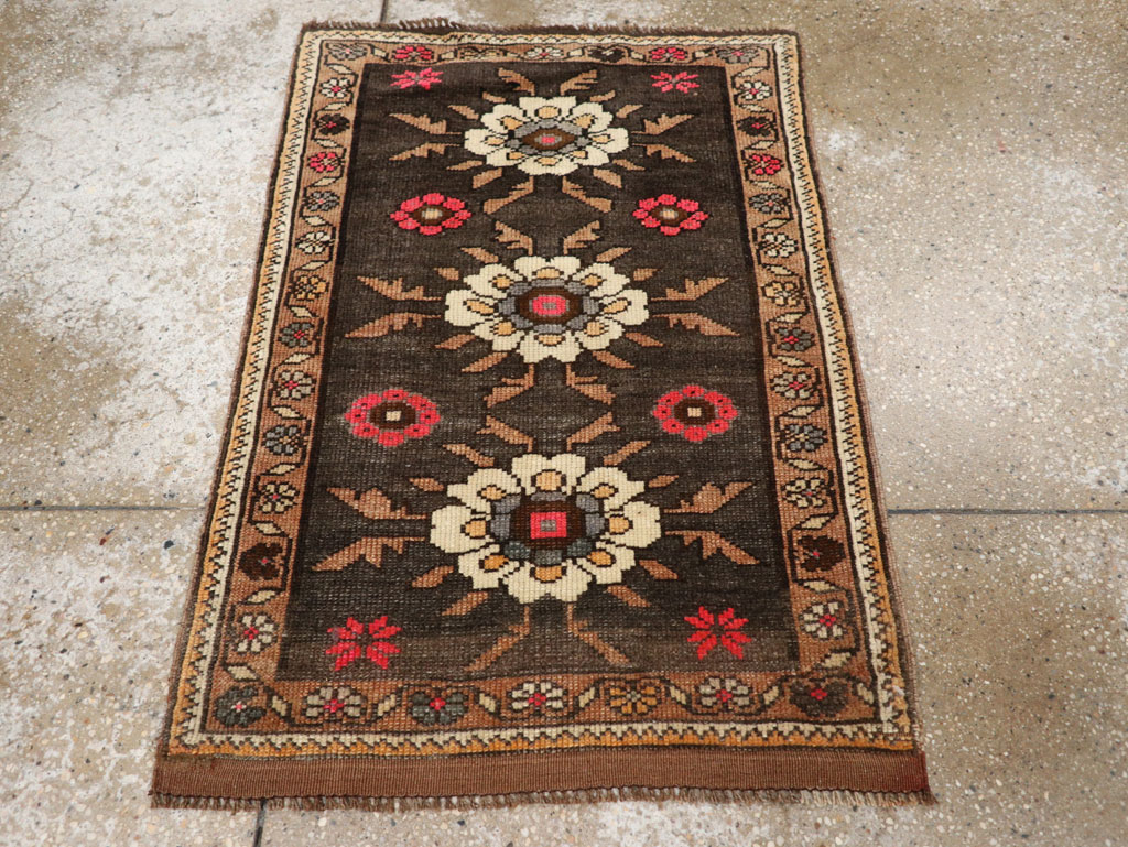 Vintage Turkish Anatolian Throw Rug  (Pair: 2 of 2), No.33455 - Staging